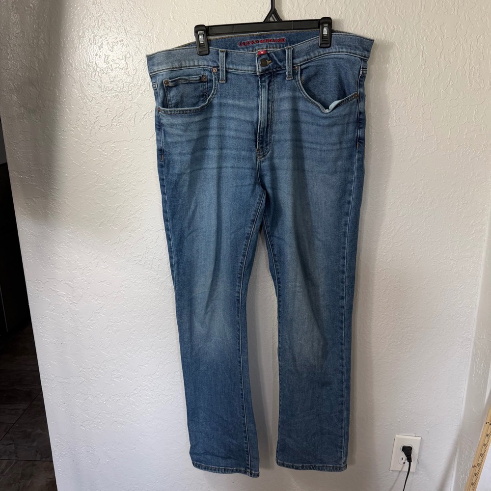 Lucky Brand 223 Straight Leg Jeans Mens 36x32 Medium Wash Blue Denim Pants